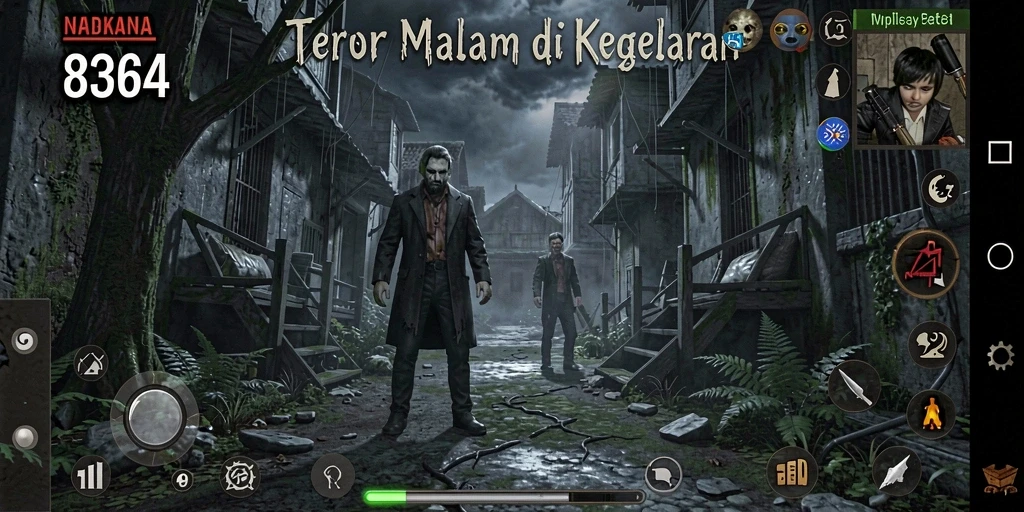 Tangkapan layar gameplay 8364 dengan suasana menegangkan dan elemen horror.