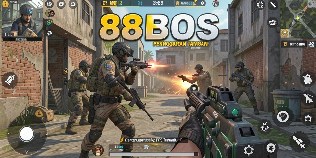 Gambaran gameplay FPS seru dalam 88BOS saat bertempur.