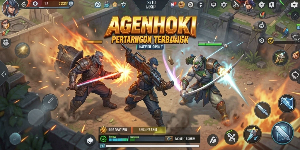 Tampilan seru dari aksi pertempuran AGENHOKI dalam game Battle Royale.