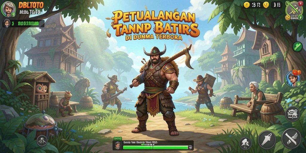 Screenshot utama DBLTOTO menampilkan aksi epic di dunia Open World.