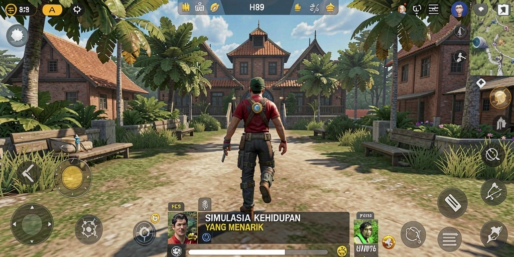 Gameplay seru dan interaktif di H89, simulasi kehidupan sehari-hari.