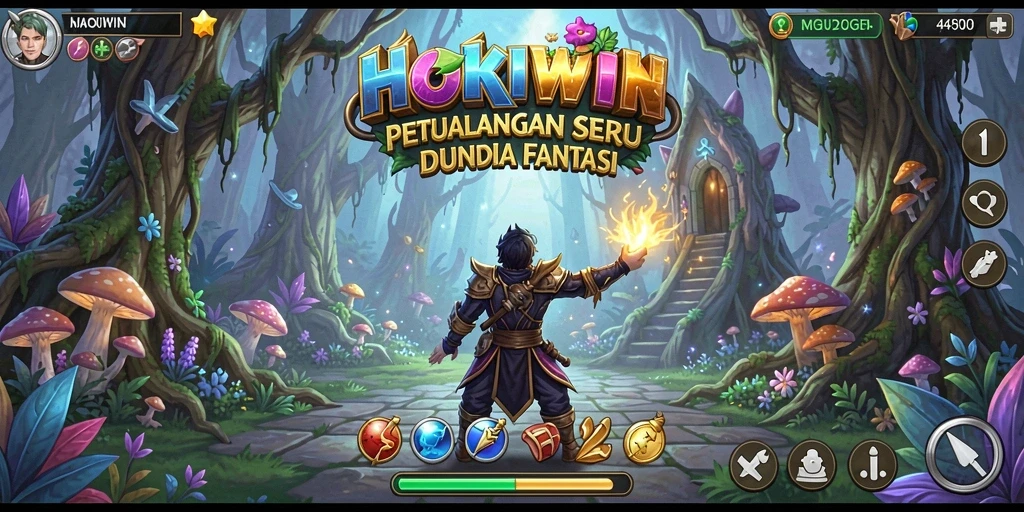 Screenshot gameplay HOKIWIN menampilkan aksi petualangan seru.