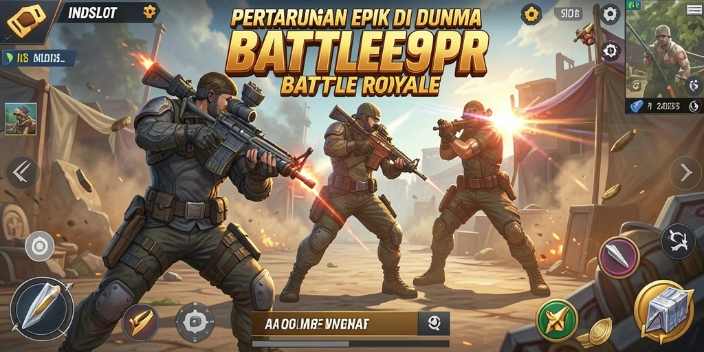 Gameplay mendebarkan dalam pertarungan Battle Royale.
