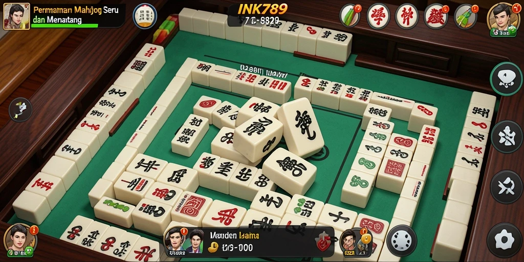 Screenshot INK789 menampilkan gameplay Mahjong yang seru dan penuh tantangan.