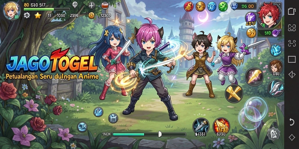 Tampilan menarik gameplay dari <strong>JAGOTOGEL</strong> dengan karakter anime ikonis.