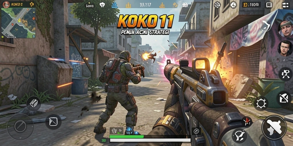 Tampilan gameplay KOKO11 dengan aksi TPS yang mendebarkan.