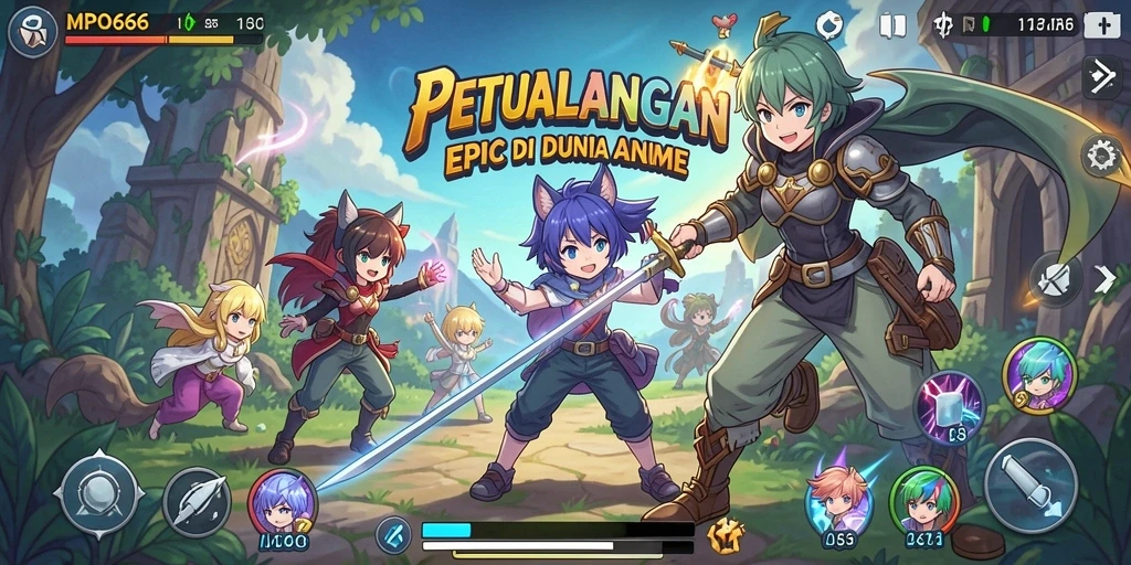 Tampilan gameplay MPO666 yang penuh aksi dan karakter menawan.