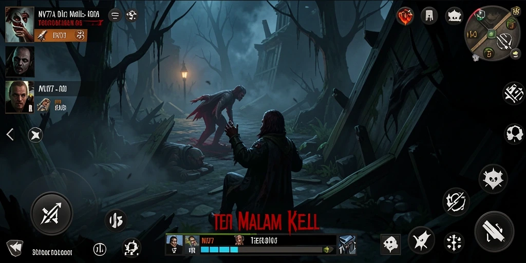 Gameplay menegangkan dalam NV77 dengan suasana menyeramkan.
