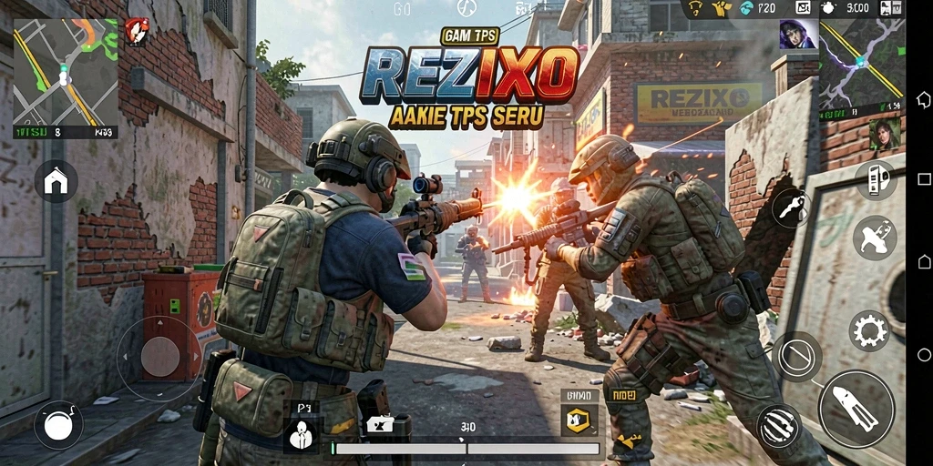 Tampilan gameplay seru dan aksi mendebarkan di REZIXO.