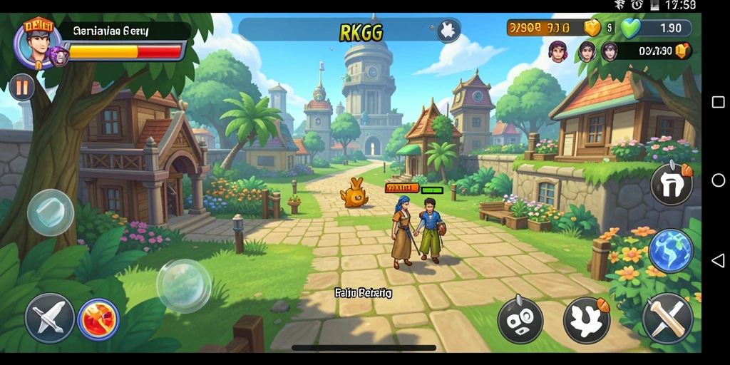 Screenshot RKGG yang menunjukkan gameplay santai dan penuh warna.