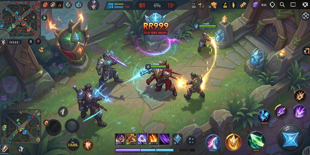 Tampilan gameplay seru di arena pertempuran MOBA