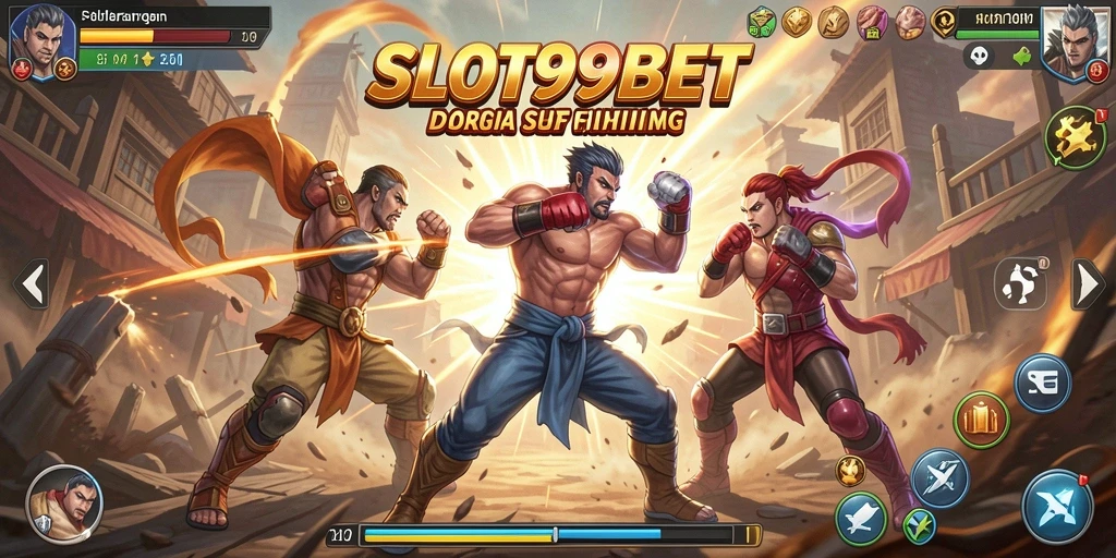 Tampilan seru dari gameplay <strong>SLOT99BET</strong> di arena pertarungan yang penuh aksi.
