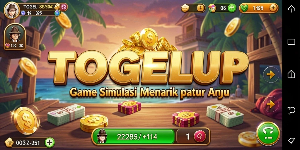Screenshot utama TOGELUP menampilkan gameplay simulasi yang seru dan interaktif.
