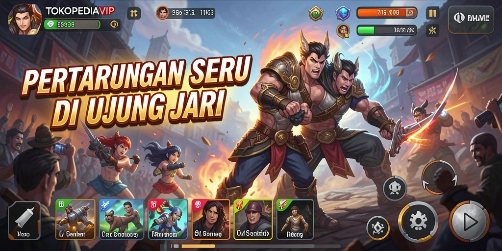 Tampilan gameplay TOKOPEDIAVIP yang menegangkan dan seru.