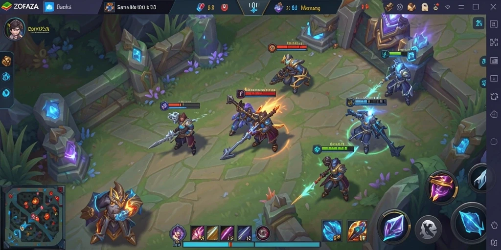 Gameplay seru ZOFAZA dalam aksi MOBA yang intens.